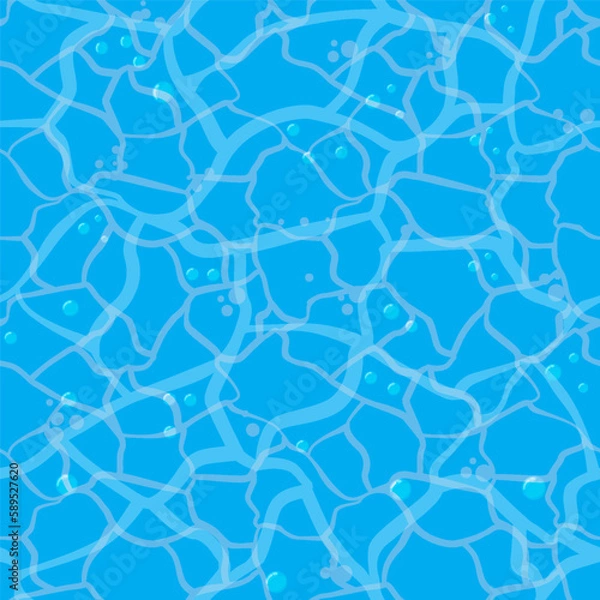 Fototapeta Seamless pattern of blue swimming pool. Texture of water