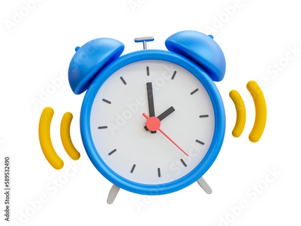 Fototapeta 3d minimal turn-on notification concept. New update reminder. New notification alert. An alarm clock ringing. 3d illustration.