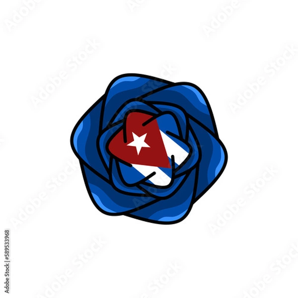 Fototapeta cuba flag icon, illustration of national flag design with elegance concept
