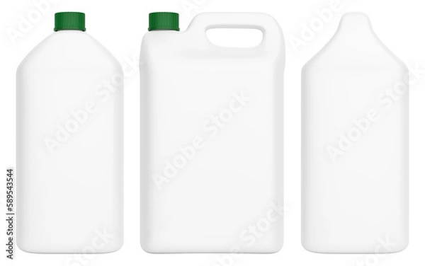 Fototapeta Mockup of blank plastic / hdpe 5l container without labels.