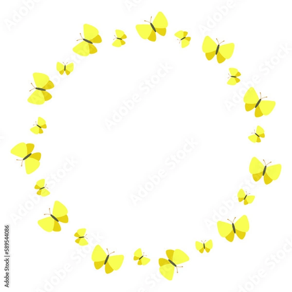 Obraz ちょうちょの円形フレーム