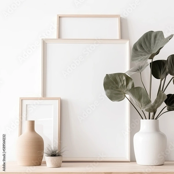 Obraz white vase with flowers on table