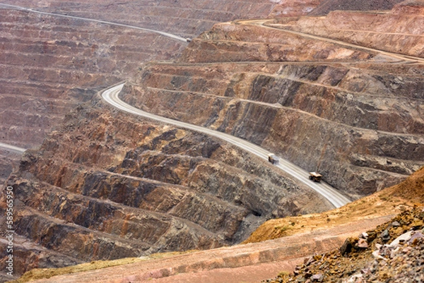 Fototapeta aerial view of the Super Pit Gold Mine at Kalgoorlie Boulder, Australian outback, Goldfields, Western Australia, Australia, Ozeanien