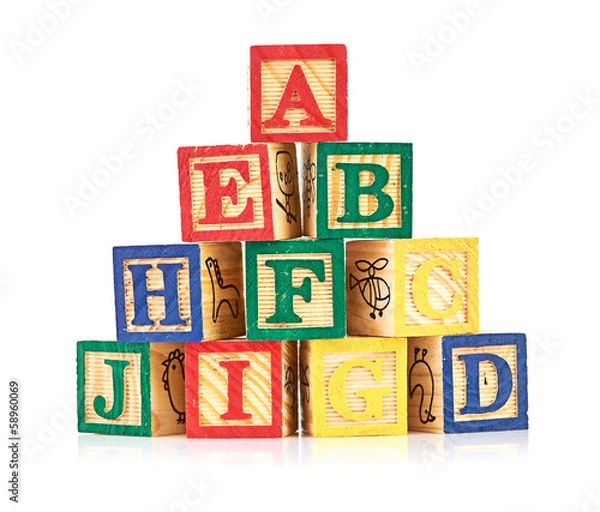 Fototapeta wooden cube alphabet