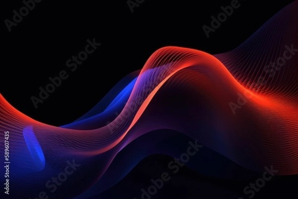 Fototapeta Abstract wavy background. Generative AI.