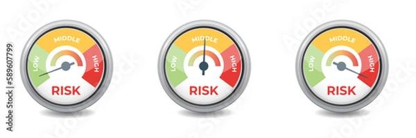 Fototapeta Risk meter icon concept. Vector illustration.