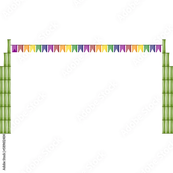 Obraz vector bamboo pole party flag