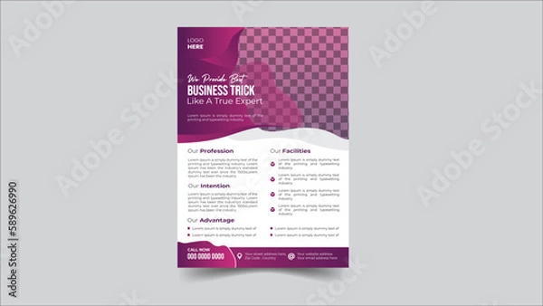 Obraz Corporate Modern Business Flyer Template Design, Abstract Shape Flyer ,Multi color ,A4 Size Vector