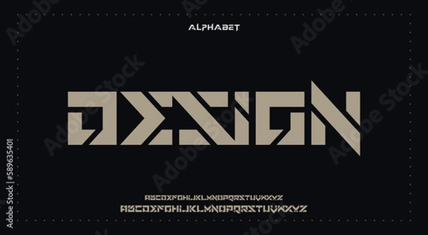 Fototapeta Abstract Fashion Best font alphabet. Minimal modern urban fonts for logo, brand, fashion, Heading etc. Typography typeface uppercase lowercase and number. vector illustration full Premium look