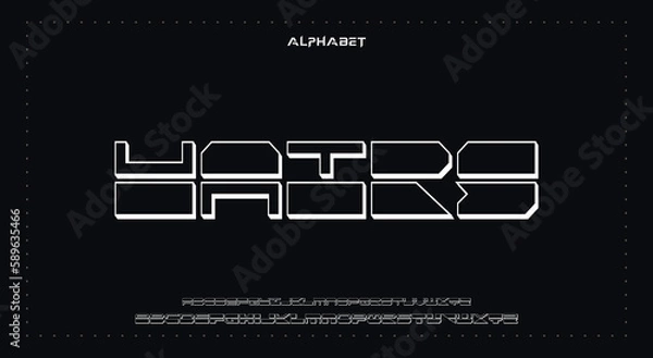 Fototapeta hairs Abstract Fashion Best font alphabet. Minimal modern urban fonts for logo, brand, fashion, Heading etc. Typography typeface uppercase lowercase and number. vector illustration full Premium look