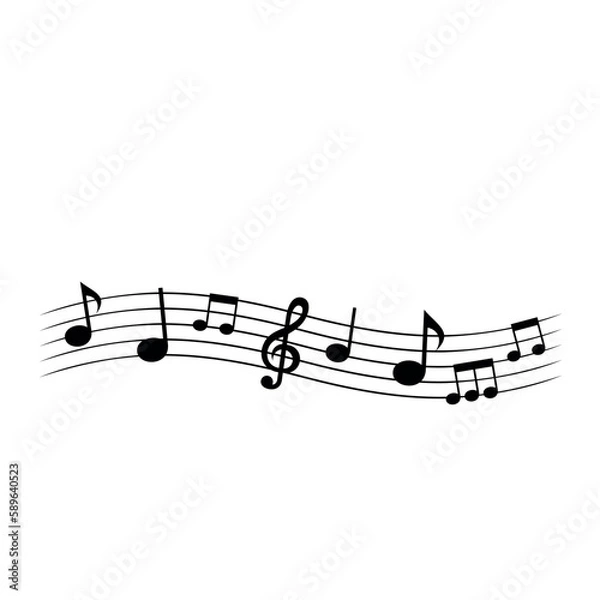 Fototapeta Sketch of musical notes