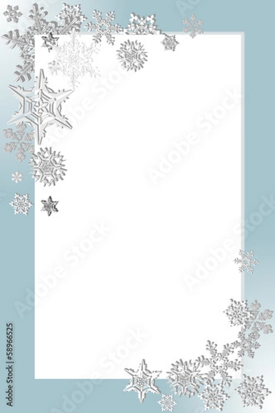 Obraz snowflake  on blue background 5