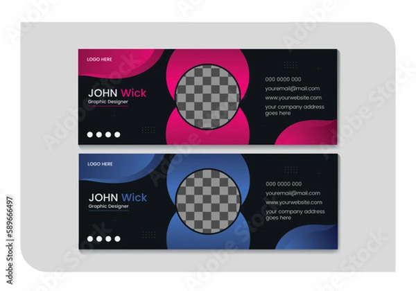 Fototapeta Modern and minimalist email signature or email footer template