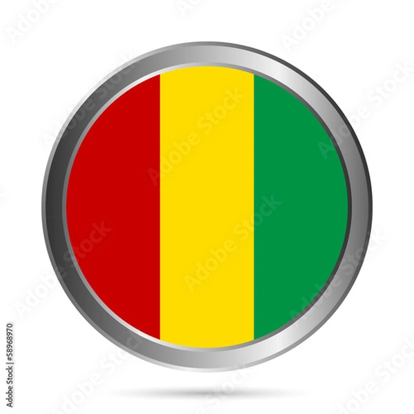 Fototapeta Guinea flag button.