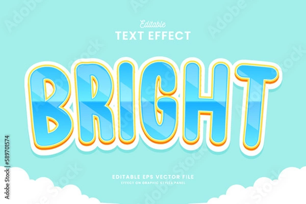 Fototapeta decorative editable bright text effect vector design
