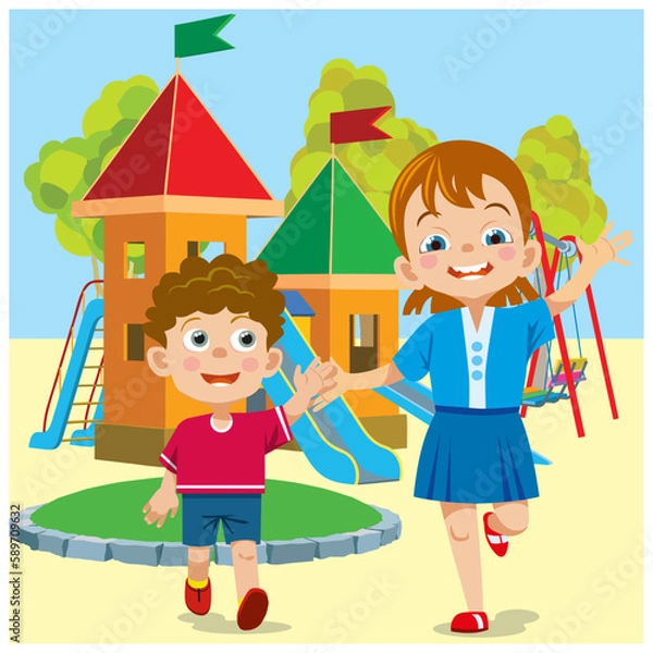 Obraz Welcome to the playground. Vector illustration
