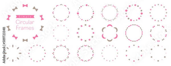 Obraz 見出し・アイキャッチ・コラムに使えるシンプルな円形フレーム　ピンク系