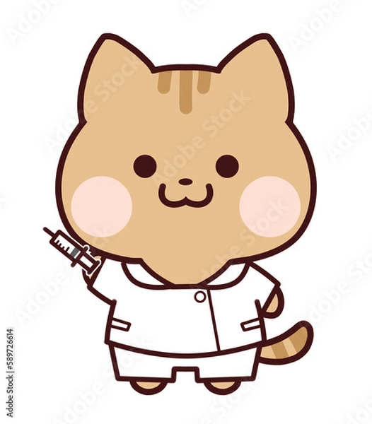 Obraz 注射器を持つトラ猫