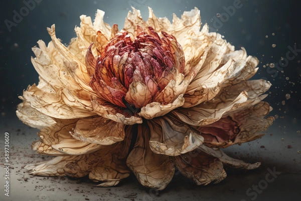 Fototapeta A flower made from thoughts. generative AI