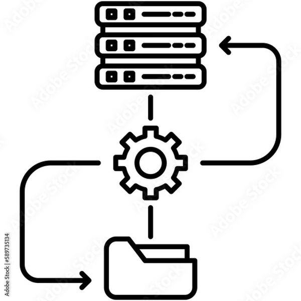 Fototapeta data conversion icon, line icon style, database web filter symbol vector stock.