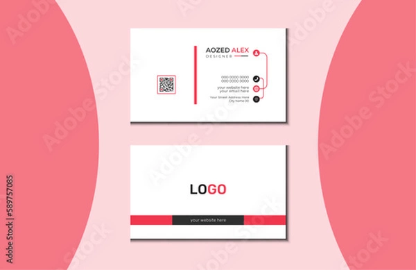 Fototapeta Set Of Simple And Clean Modern Business Card. Visiting Card Vector Template. Modern Business card Design Template.