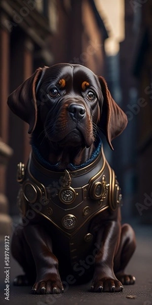 Obraz Cute dog in suit, Created using generative AI