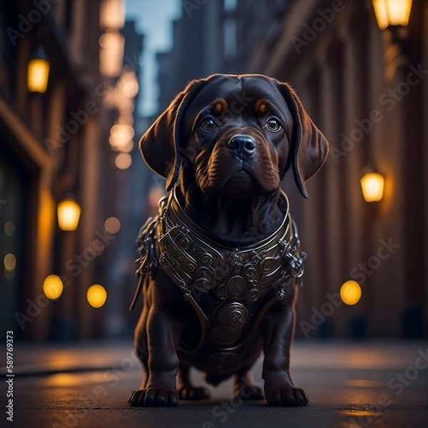 Obraz Cute dog in suit, Created using generative AI