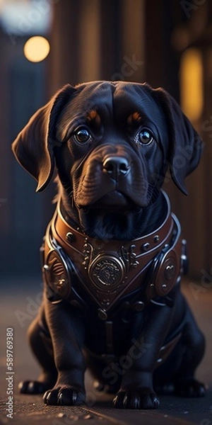 Obraz Cute dog in suit, Created using generative AI