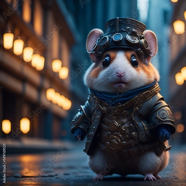 Obraz Cute hamster in suit, Created using generative AI
