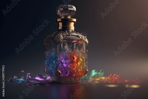 Obraz bottle of perfume created using AI Generative Technology