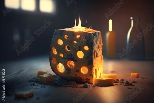 Obraz Cheese created using AI Generative Technology