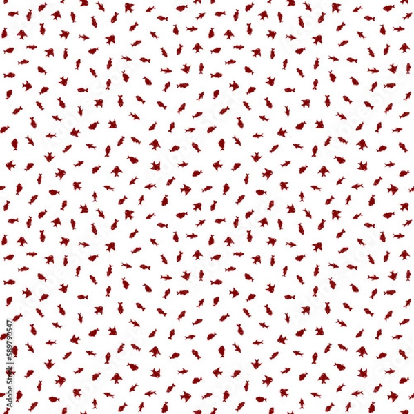 Fototapeta Fish Seamless Pattern Background. Vector illustration backdrop.