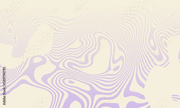 Fototapeta Vintage groovy rainbow wavy pastel retro background. Cute colorful trendy vector illustration in style 70s, 80s.