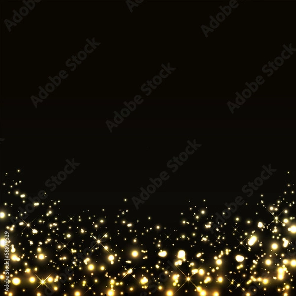 Obraz Vector luxury black background with gold lights