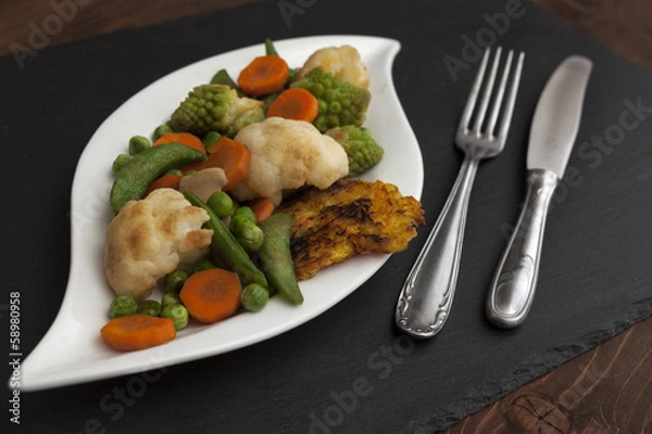 Obraz Kartoffelpuffer an Gemüse