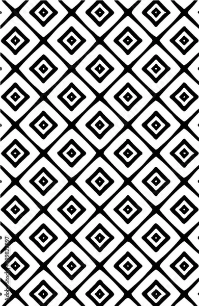 Fototapeta Modern seamless geometric hexagon shapes repeated pattern design vector element in black color 