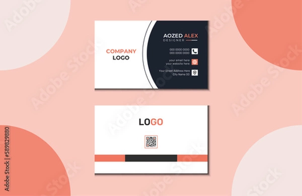 Fototapeta Minimal Business Card Design. Corporate Visiting Card Template. Luxury Business Card Template. Visiting Card Template.