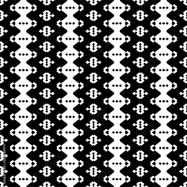 Obraz Black and white abstract patterns.Seamless monochrome repeating pattern for web page, textures, card, poster, fabric, textile.