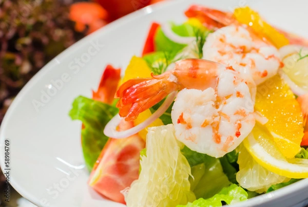 Fototapeta Shrimp salad