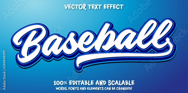 Fototapeta baseball editable text style effect