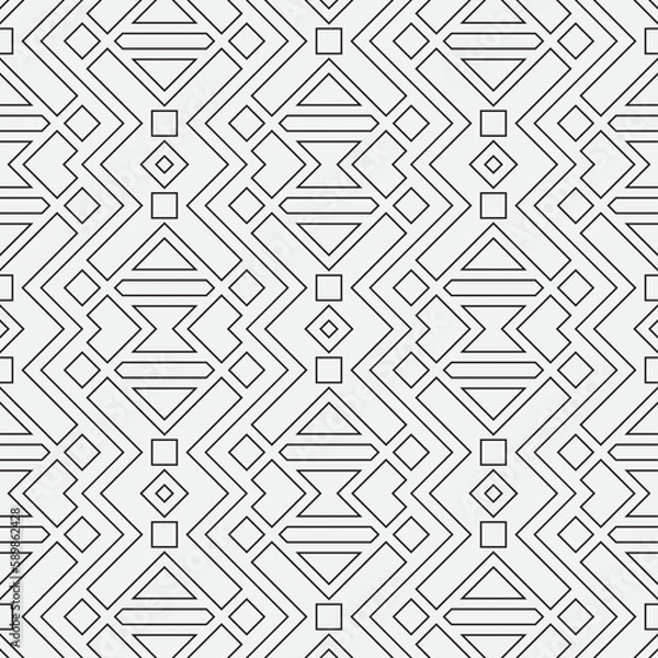 Obraz Vector seamless pattern. Modern stylish texture. Monochrome, linear abstract background.