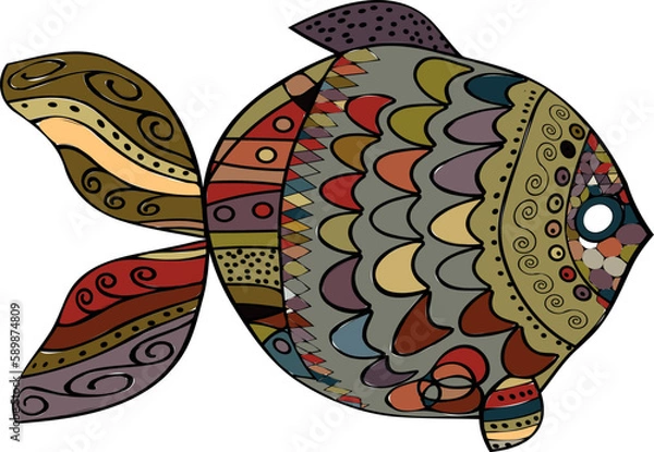 Obraz Bright decorative fish. Vector file for designs.