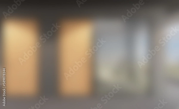 Fototapeta Open space office interior with like conference room. Mockup. 3D rendering.