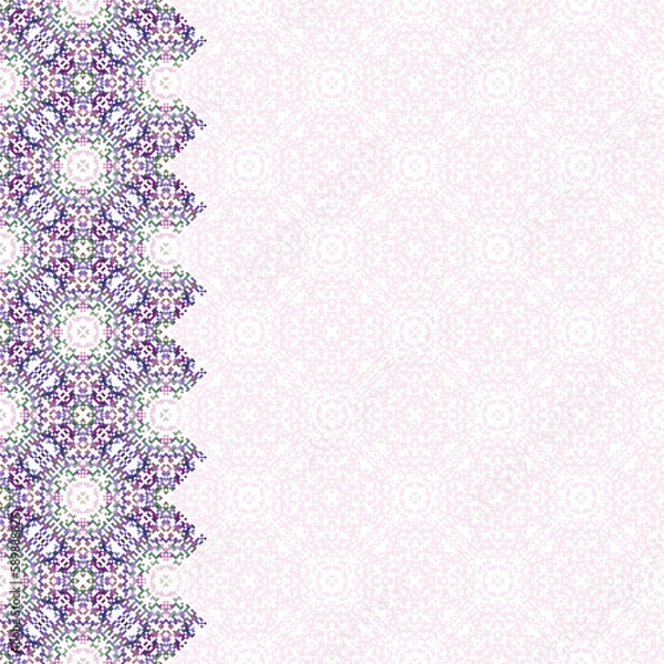 Fototapeta Seamless background pattern. Ikat geometric folklore ornament. Tribal ethnic vector texture. Seamless striped pattern in Aztec style. Folk embroidery