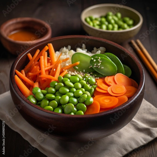Obraz edamame bowl, Generative AI