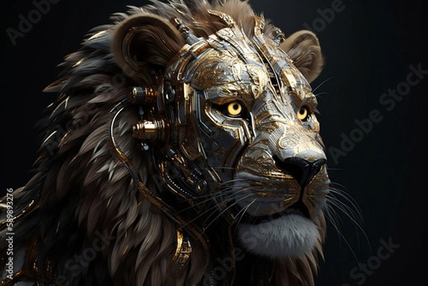 Obraz future lion, Generative AI