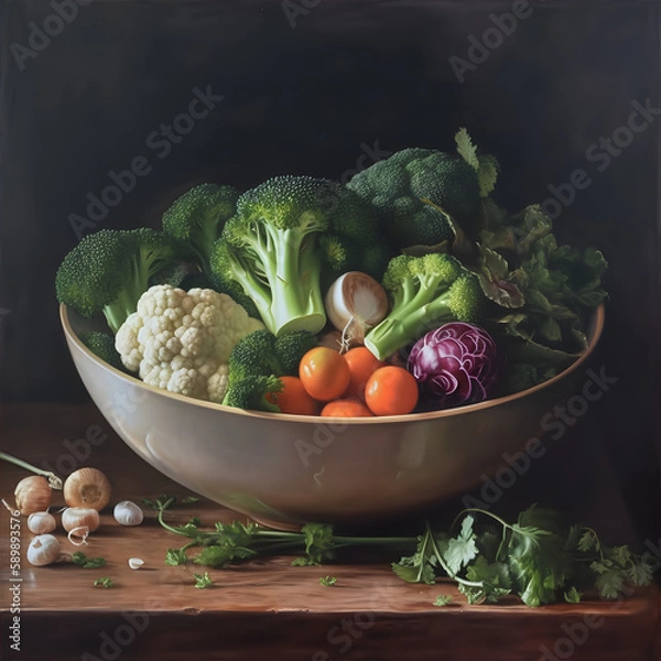 Obraz vegetables in a bowl, Generative AI