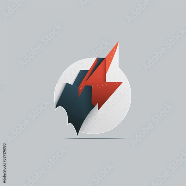 Obraz Lightning bolt icon. Graphic design element. Creative logotype concept icon element.