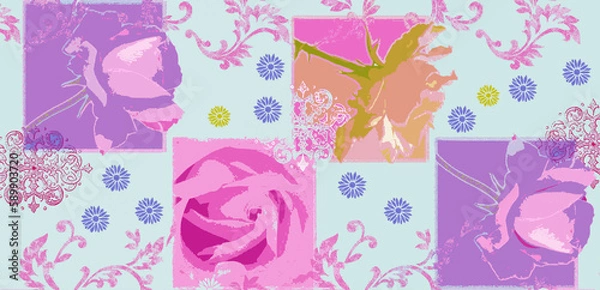 Fototapeta Digital And Textile Design Pattern