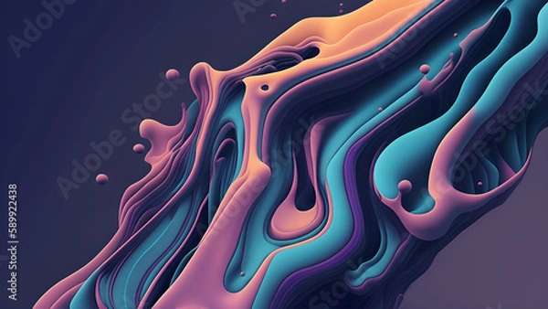 Fototapeta abstract background with bubbles by generative AI